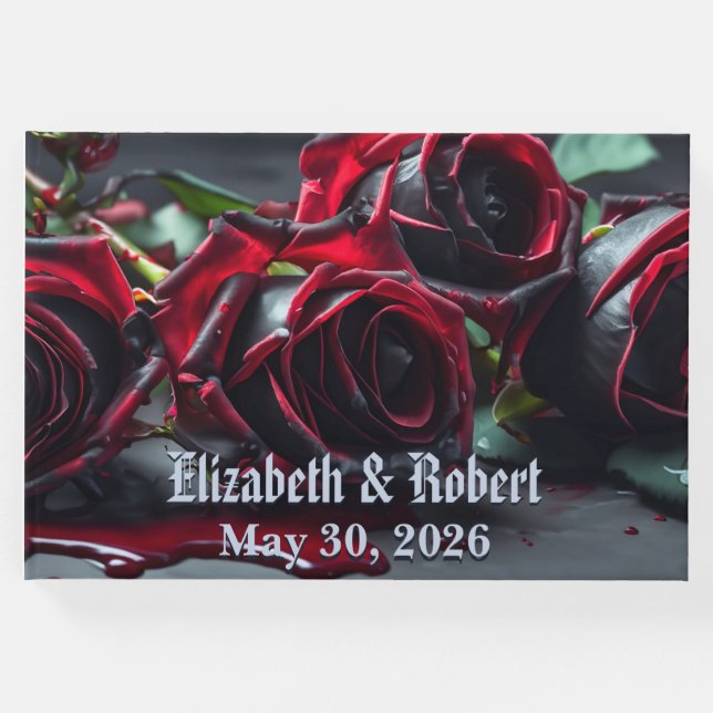 Libro De Visitas Boda de Rosas góticos (Anverso)