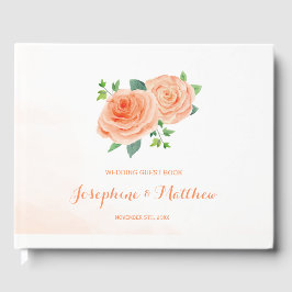 Libro De Visitas Boda de Rosas Peach