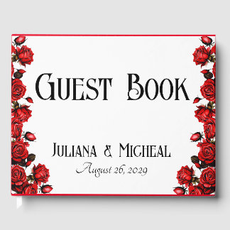 Libro De Visitas Boda de rosas rojas