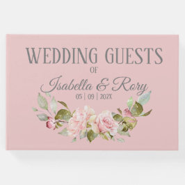 Libro De Visitas Boda de rosas rosa y púrpura pálida bonito