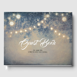 Libro De Visitas Boda de Rustic Country String Lights