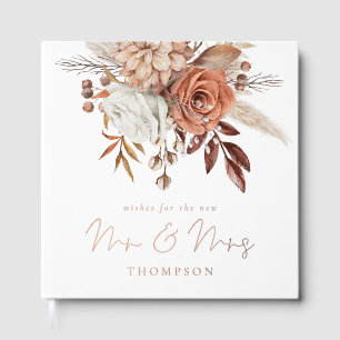 Libro De Visitas Boda de Rustic Terracotta Florals