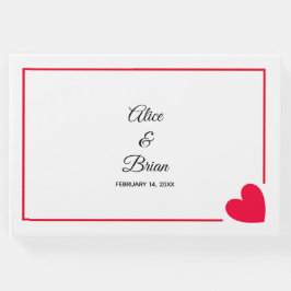 Libro De Visitas Boda de San Valentín Moderna Mínima