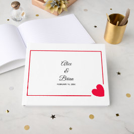 Libro De Visitas Boda de San Valentín Moderna Mínima