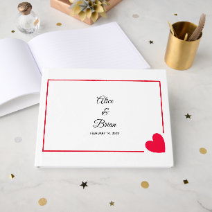 Libro De Visitas Boda de San Valentín Moderna Mínima