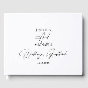 Libro De Visitas Boda de script manuscrito simple