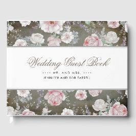 Libro De Visitas Boda de Shabby de color blanco y rosa suave