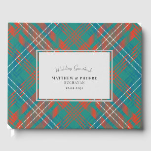Libro De Visitas Boda de Tartán Personalizado Rústico Wilson Cuadro