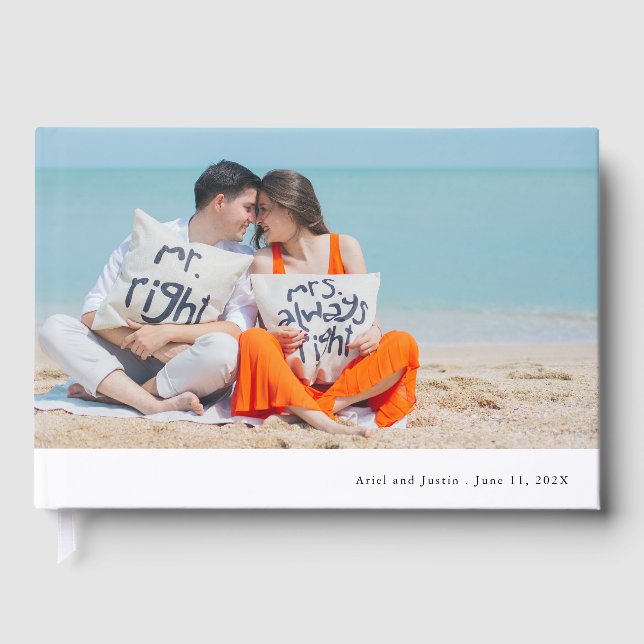 Libro De Visitas Boda de tema de fotografía simple (Anverso)