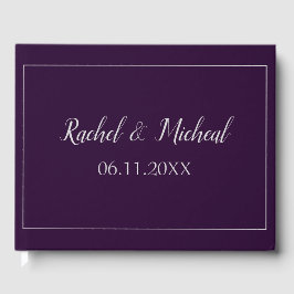 Libro De Visitas Boda de tema sensacional púrpura y plateado