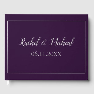 Libro De Visitas Boda de tema sensacional púrpura y plateado
