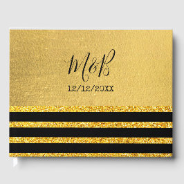 Libro De Visitas Boda de temas Negro y Oro