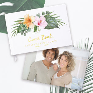 Libro De Visitas Boda de temas tropicales con tu foto