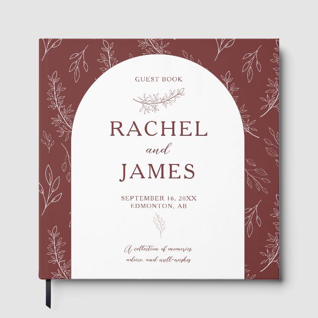 Libro De Visitas Boda de Terracota Boho Botánico Personalizado (Anverso)