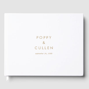 Libro De Visitas Boda de tipografía de oro de moda