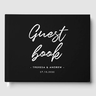 Libro De Visitas Boda de tipografía moderna