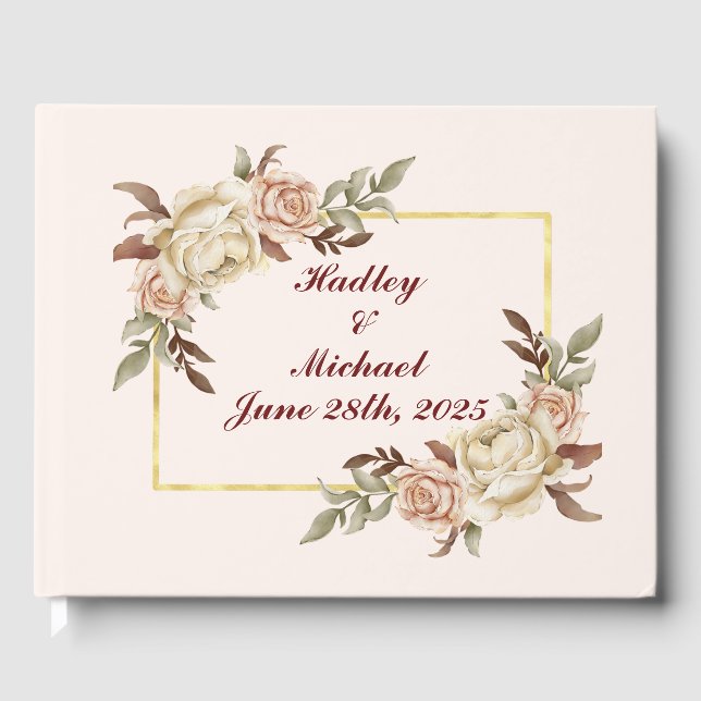 Libro De Visitas Boda de tonos de agua (Anverso)