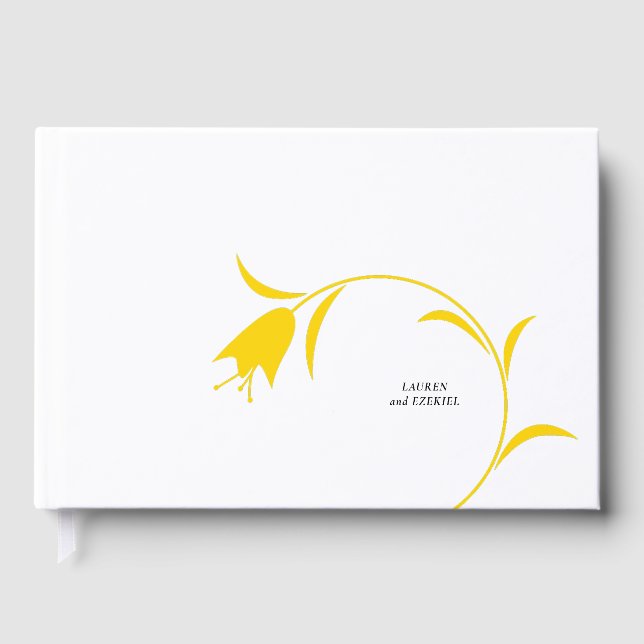 LIBRO DE VISITAS BODA DE TULIPÁN AMARILLO MODERNO (Anverso)