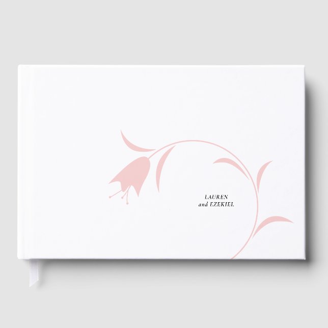 LIBRO DE VISITAS BODA DE TULIPÁN ROSA MODERNO (Anverso)