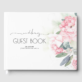 Libro De Visitas Boda de vegetación de flores rosas antiguas
