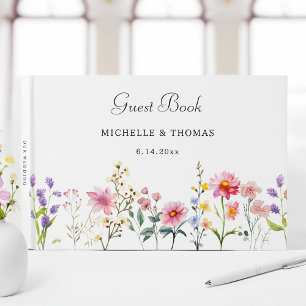 Libro De Visitas Boda de verano de la primavera de las flores silve