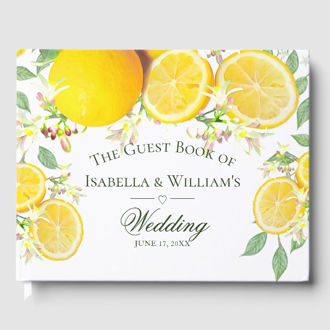 Libro De Visitas Boda de verano de Lemon Boho Moderno (Anverso)