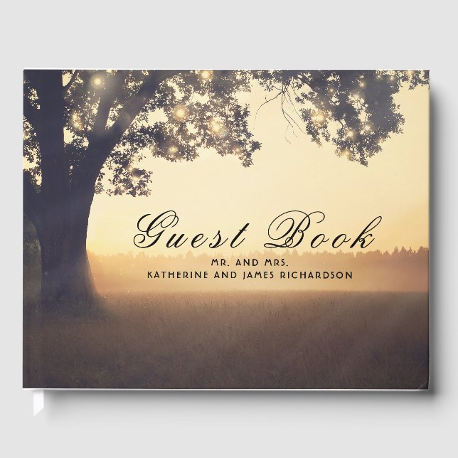 Libro De Visitas Boda de verano de sueño de árbol rústico (Anverso)