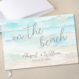 Libro De Visitas Boda de verano en la playa con acuarela