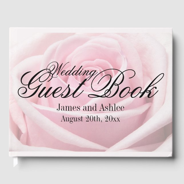 Libro De Visitas Boda de verano personalizado rosa pálido (Anverso)