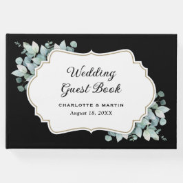 Libro De Visitas Boda de verde eucalipto negro