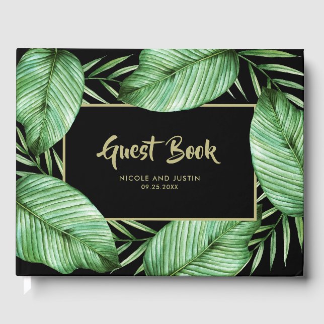 Libro De Visitas Boda de Vibe Tropical Posh (Anverso)