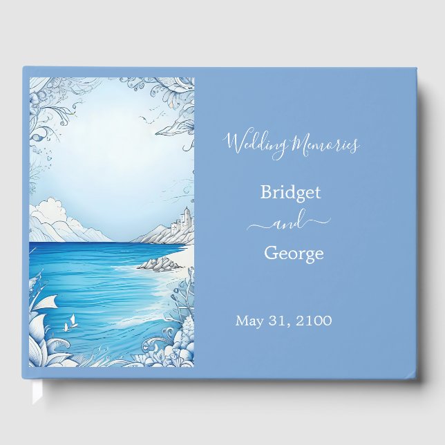 Libro De Visitas boda de vibración de la costa azul (Anverso)