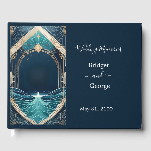 Libro De Visitas boda de vibración de la costa azul (Anverso)