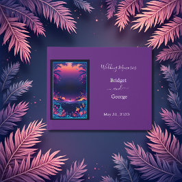 Libro De Visitas boda de vibración de la costa púrpura