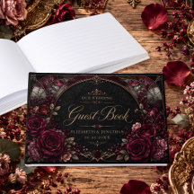 Boda de Vidrio Emplomado Borgoña de Romance Oscuro