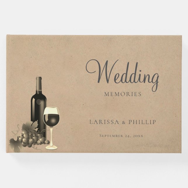 Libro De Visitas Boda de viñedos de vino ruso (Anverso)