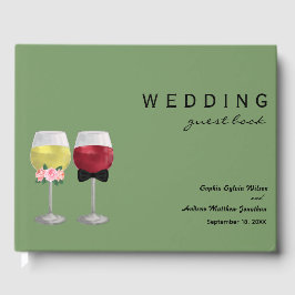 Libro De Visitas Boda de Vino Boho Bride y Groom Couple