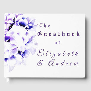 Libro De Visitas Boda de violetas elegantes
