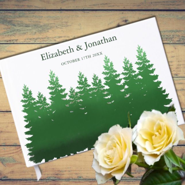 Libro De Visitas Boda de Watercolor Woodland Pines (Subido por el creador)