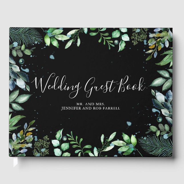 Libro De Visitas Boda de Woodland Greenery (Anverso)