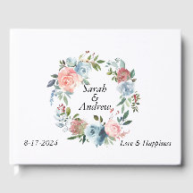 Boda de Wreath de color azul rosa verde