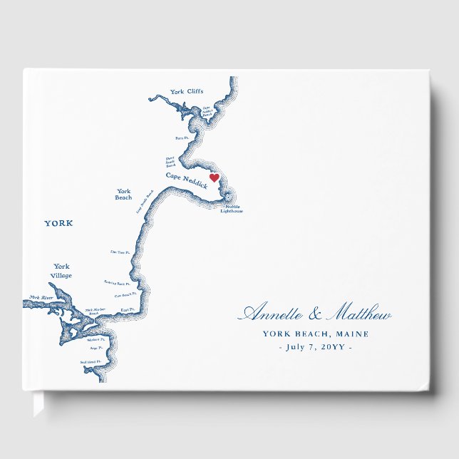 Libro De Visitas Boda de York Maine Cape Neddick (Anverso)