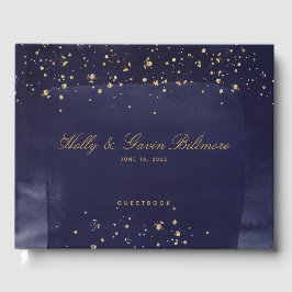 Libro De Visitas Boda de zafiro y oro
