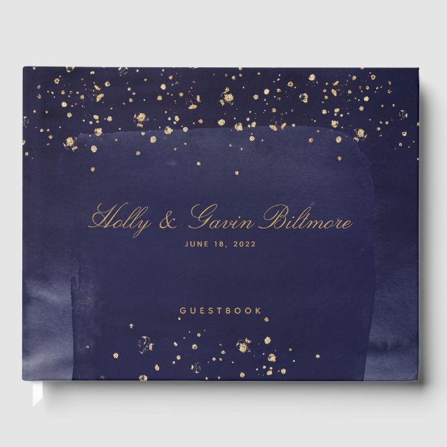Libro De Visitas Boda de zafiro y oro (Anverso)