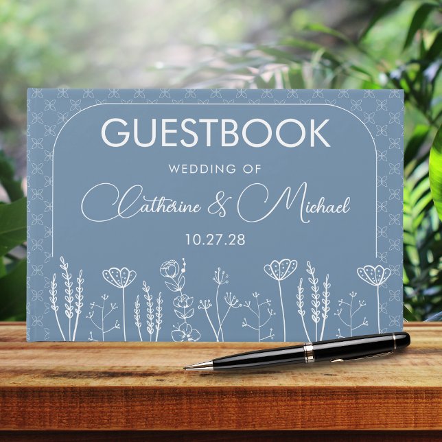 Libro De Visitas Boda del Arco Bohemio Azul Dusty (Subido por el creador)