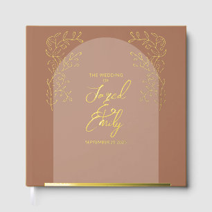 Libro De Visitas Boda del Arco Marrón de Mocha