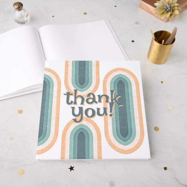 Libro De Visitas boda del arcoiris de los años 70 (Anverso Abierto)