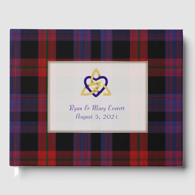 Libro De Visitas Boda del Corazón Celta de Cuadros del Clan Brown 1 (Anverso)