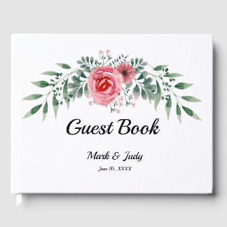 Libro De Visitas Boda del follaje acuático rosa rosa rosa rosa rosa