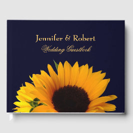 Libro De Visitas Boda del girasol azul de la Marina de la foto